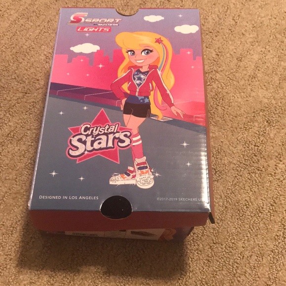 SKETCHERS TWINKLE TOES(CRYSTAL STARS) PINK/GREY - Picture 9 of 9